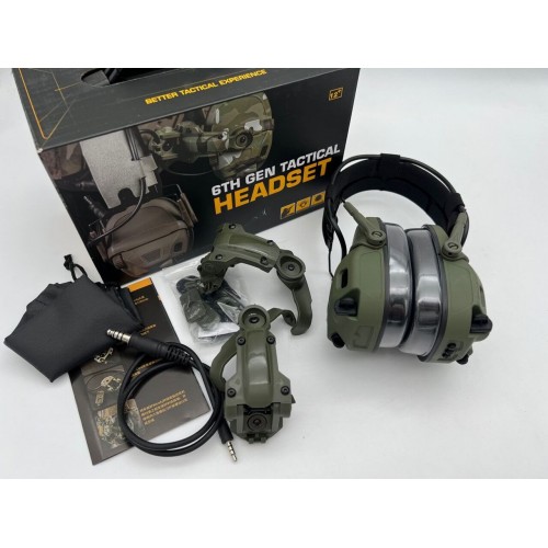 6TH GEN TACTICAL HEADSET тактическая гарнитура, звукосниматель и шумоподавление, активные в Щелково