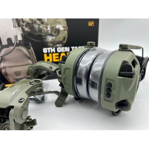 6TH GEN TACTICAL HEADSET тактическая гарнитура, звукосниматель и шумоподавление, активные в Щелково