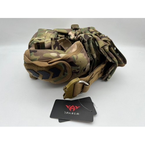 Пояс разгрузочный YAKEDA тактический с подсумками в Щелково