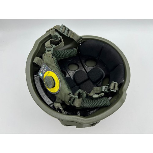 Кевларовый тактический баллистический композитный шлем ACH MICH NIJ IIIA Ops-Core (цвет «олива») / Бр2 класс защиты / с защитой ушей и системой регулировки Венди в Щелково