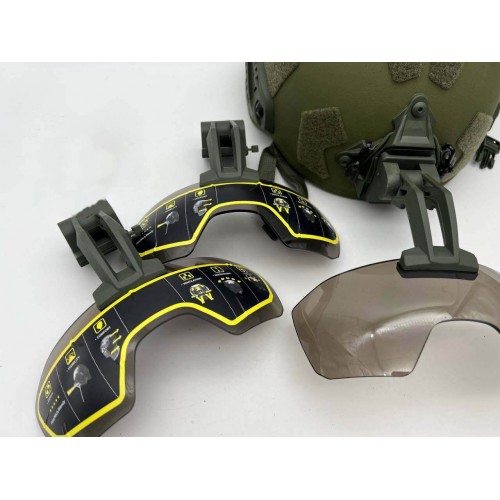 Откидные флип очки с кронштейном на шрауд для тактического шлема в Щелково